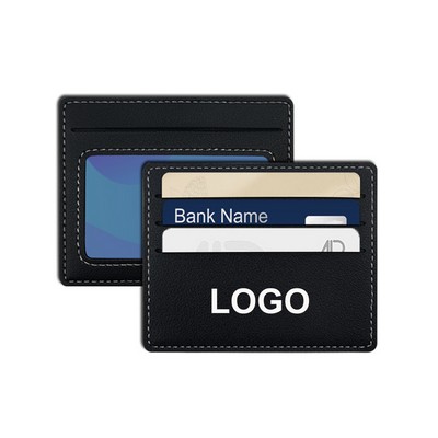 4 Card Slots PU Leather Card Holder Sleeve