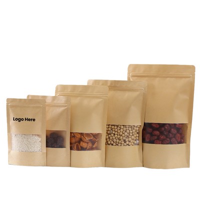 Kraft Paper Stand Up Food Self-Sealing Bag