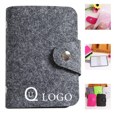 24-Slots Felt Business Card Holder