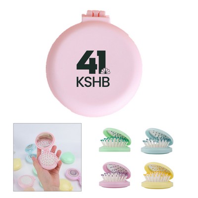 Round Hair Brush with Mirror