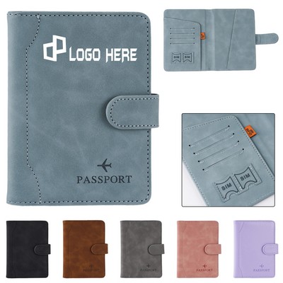 Rfid Blocking Id Card Holder W/ Passport Pocket